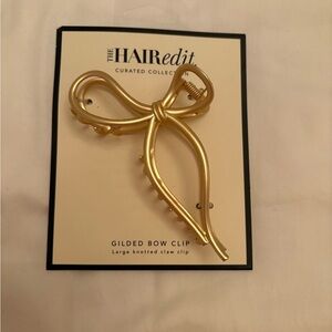 NWT HAIR EDIT Gold Bow Claw Clip